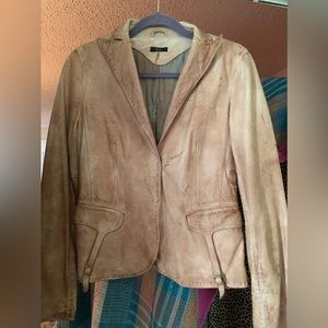 One of a kind Hand Distressed Blur Leather Jackrt